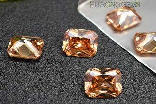 Champagne-Color-Cubic-Zirconia-Octagon-Shape-Gemstones