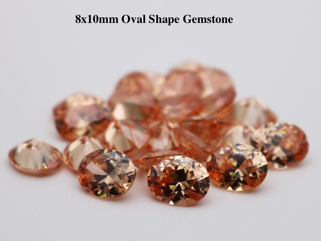 Champagne-Color-Loose-Cubic-Zirconia-Oval-Shape-10x8mm-Gemstone-for-sale