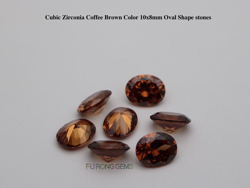 Coffee-Brown-Color-Cubic-zirconia-Oval-Shape-Cut-Gemstones-Wholesale