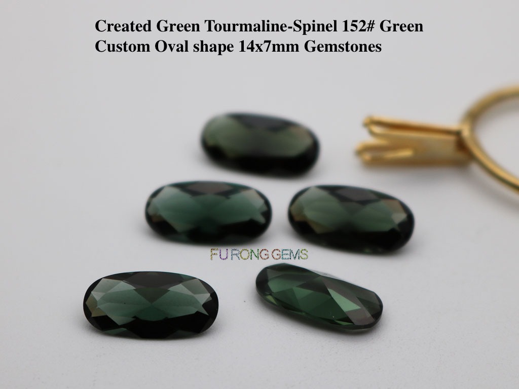 Created-Green-Tourmaline-Oval-14x7mm-Gemstones-wholesale