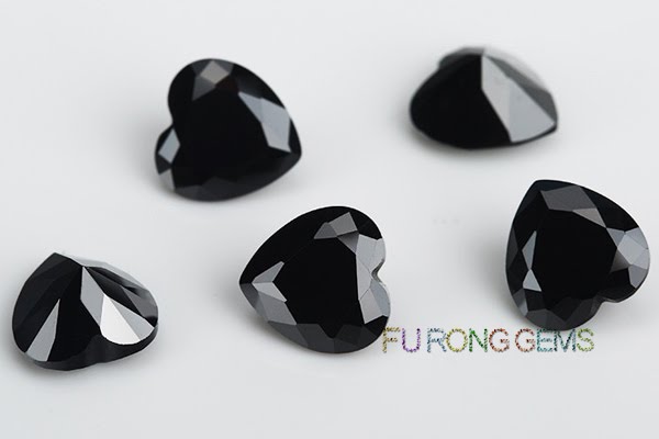 Cubic-Zirconia-Black-Color-Heart-shape-Gems-China-wholesale