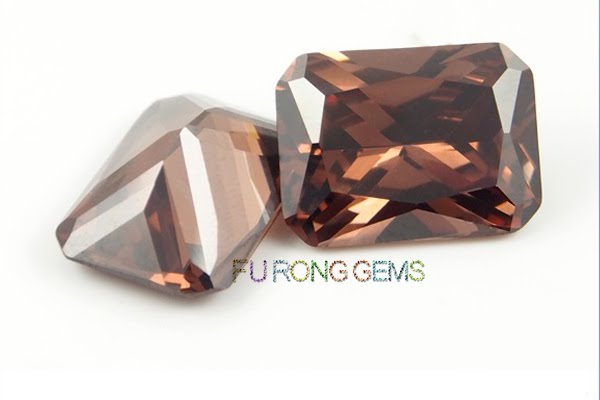 Cubic-Zirconia-Coffee-Brown-Color-Octagon-shape-Gems-China-Supplier