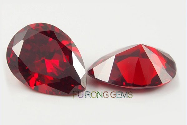 Cubic-Zirconia-Garnet-Red-Color-Pear-shape-Gems-China-wholesale