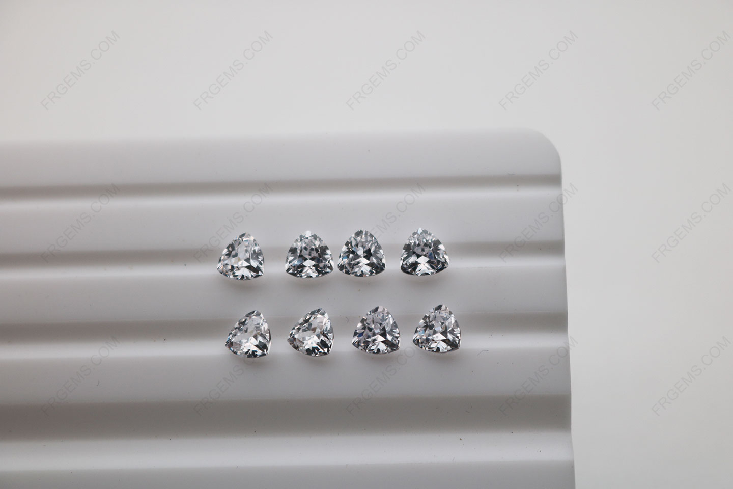 Cubic Zirconia White Trillion Shape Diamond faceted cut 5x5mm stones CZ01 IMG_4894