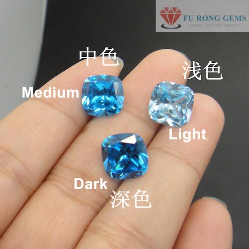 Cuchion-Shape-Aqua-Blue-Color-CZ-Gemstones-China-wholesale-Supplier