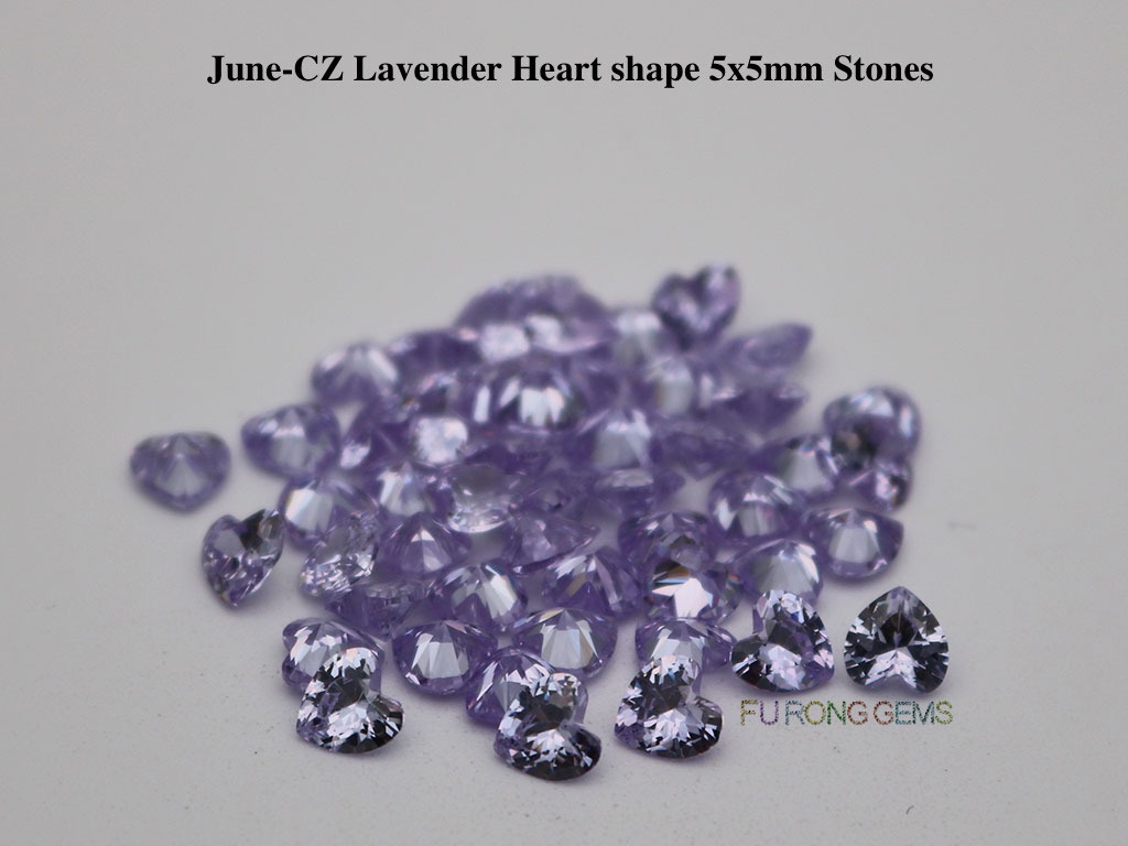 Heart-Shape-Cubic-Zirconia-Lavender-Color-5x5mm-Gemstones