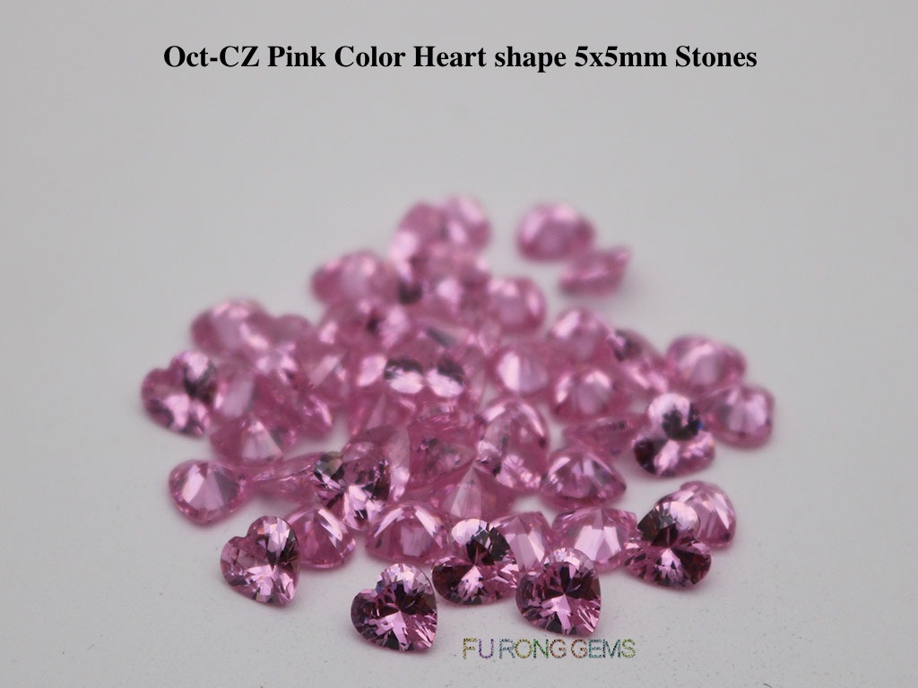 Heart-Shape-Cubic-Zirconia-Pink-Color-5x5mm-Gemstones