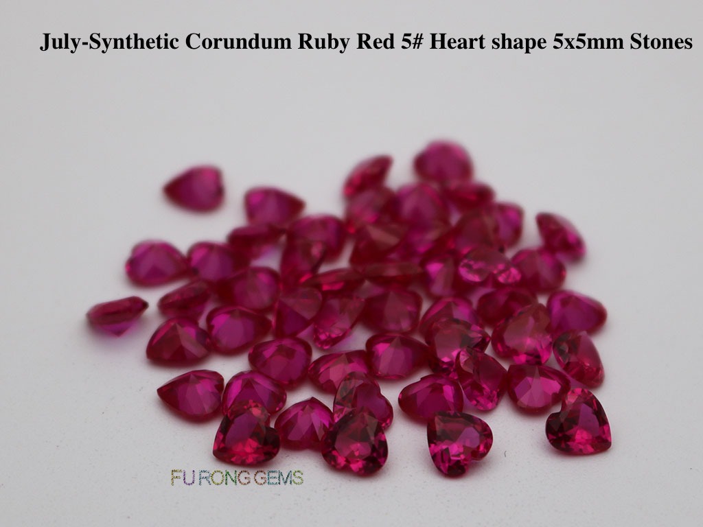 Heart-Shape-Synthetic-Corundum-Ruby-Red-Color-5x5mm-Gemstones