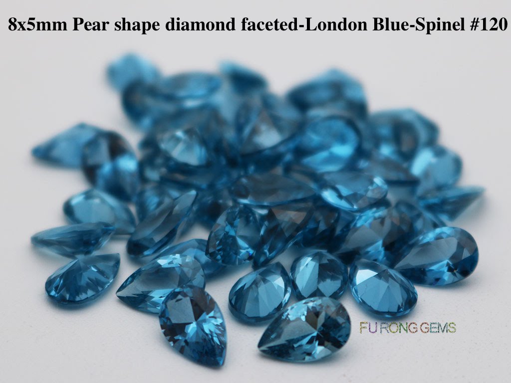 Lab-created-blue-zircon-120-Spinel-London-blue-Pear-Shape-8x5mm-Gemstones-wholesale