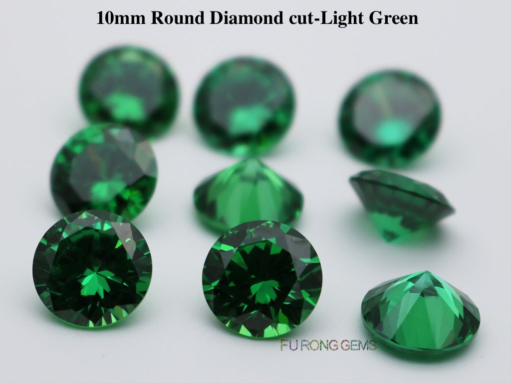 Light-Green-Color-Cubic-Zirconia-Round-diamond-cut-in-10mm-For-sale