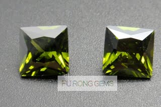 Loose-Cubic-Zirconia-Square-Princess-Peridot-Colored-Gemstones