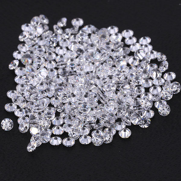 Loose Cubic Zirconia White Colorless and Colored Melee small round Shape Faceted Machine Cut Gemstones wholesale