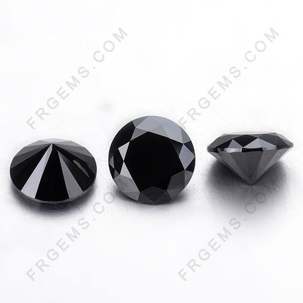 Loose Moissanite Black Color Round Faceted Brilliant cut Gemstones wholesale from China