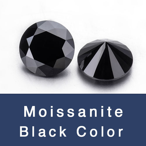 Loose Moissanite Black Color Round Faceted Brilliant cut Gemstones wholesale from China Loose Gemstones Suppliers FU RONG GEMS China