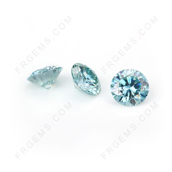 Loose Moissanite Blue Color Round Faceted Brilliant cut Gemstones wholesale from China