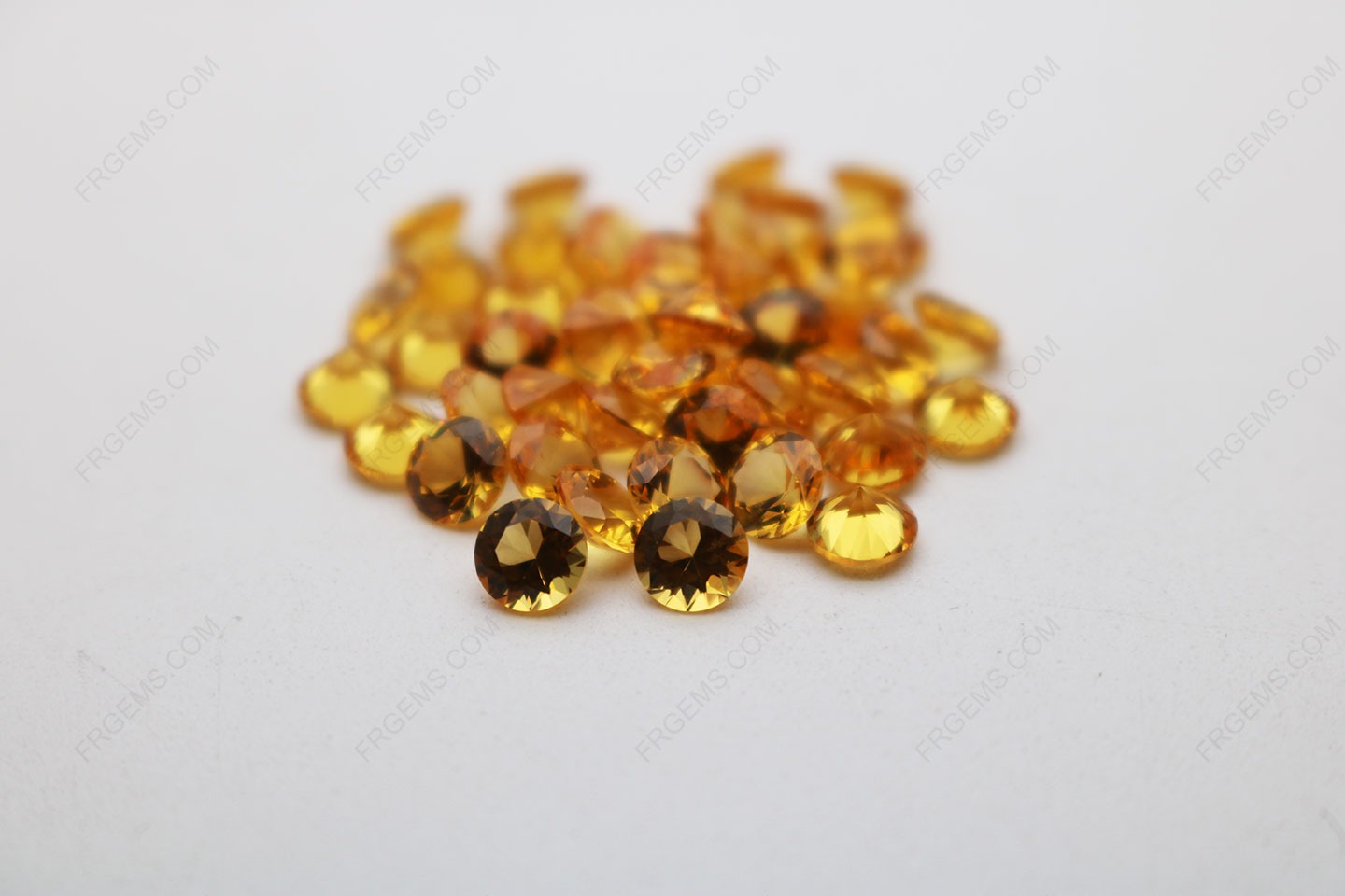 Nano Citrine Yellow Medium Shade 173# Round Diamond faceted cut 5mm stones IMG_4918