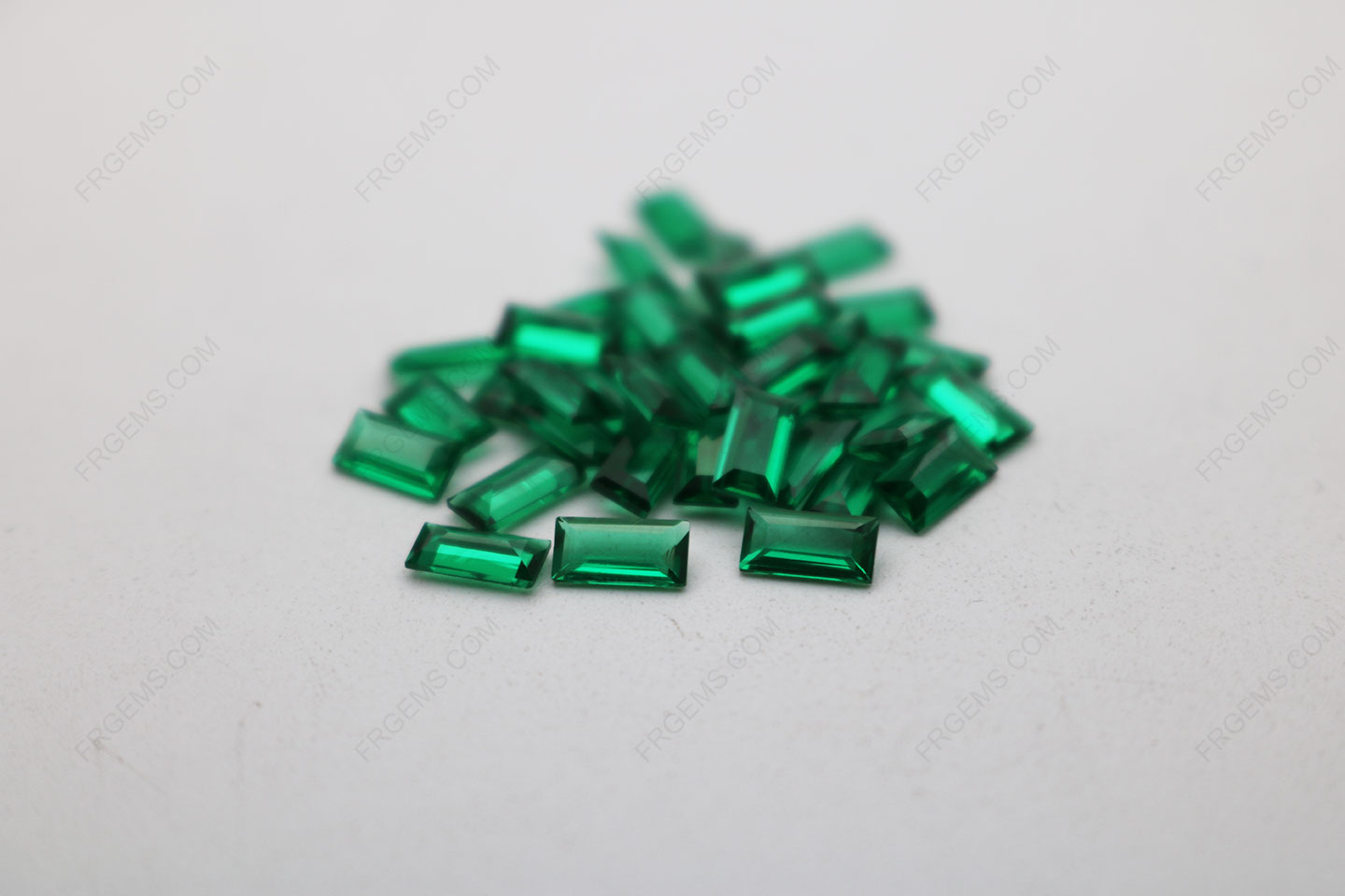 Loose Nano Emerald Green Very Dark Color Shade 111# Rectangle Baguette cut 3x6mm stones IMG_4939