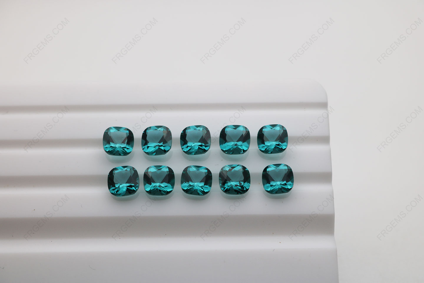 Nano Paraiba Greenish Color 119# Cushion Shape faceted cut 6x6mm stones IMG_4870