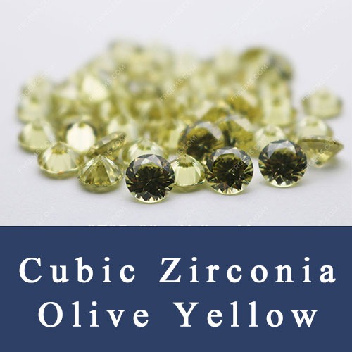 Cubic Zirconia Olive Peridot Yellow Colored Loose CZ Gemstones Wholesale & Suppliers