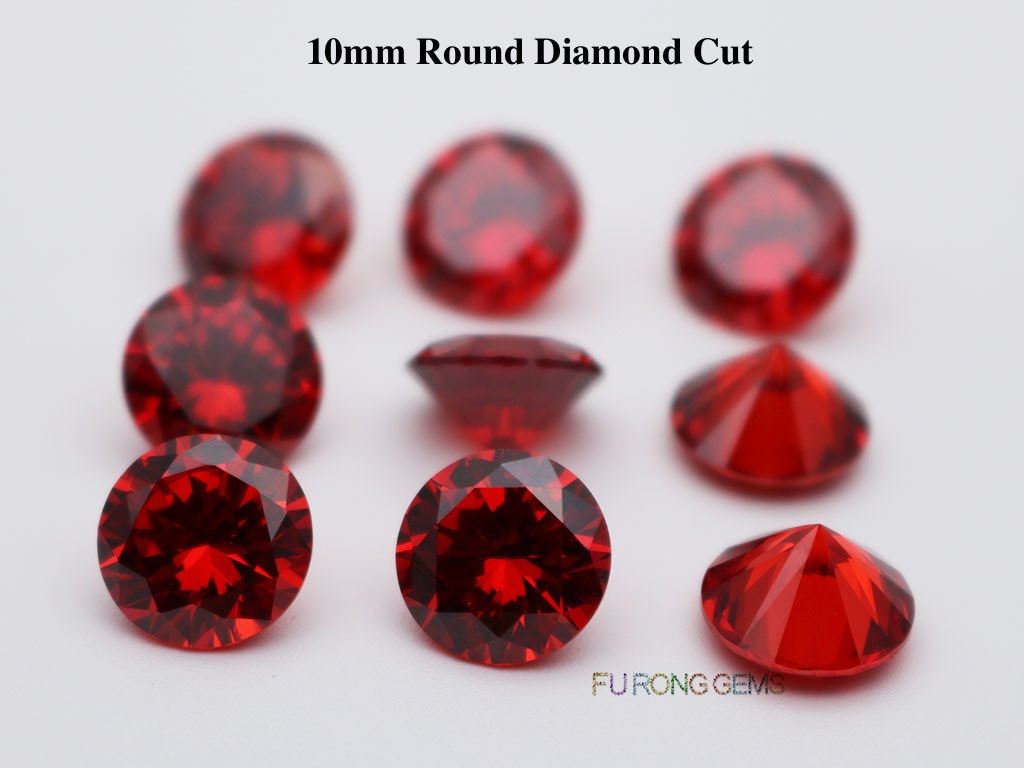 Orange-Red-Color-Cubic-Zirconia-Round-diamond-cut-10mm-gemstones-for-sale