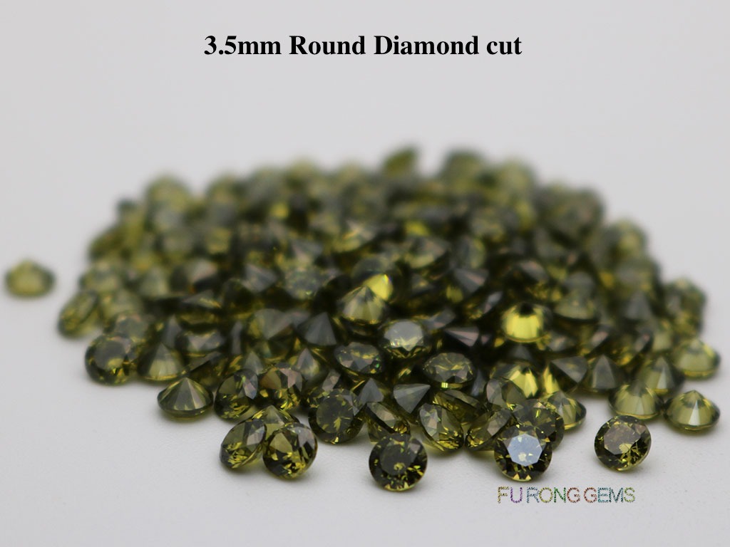 Peridot-Color-Loose-Cubic-Zirconia-Round-Diamond-Cut-3.5mm-Gemstone-wholesale