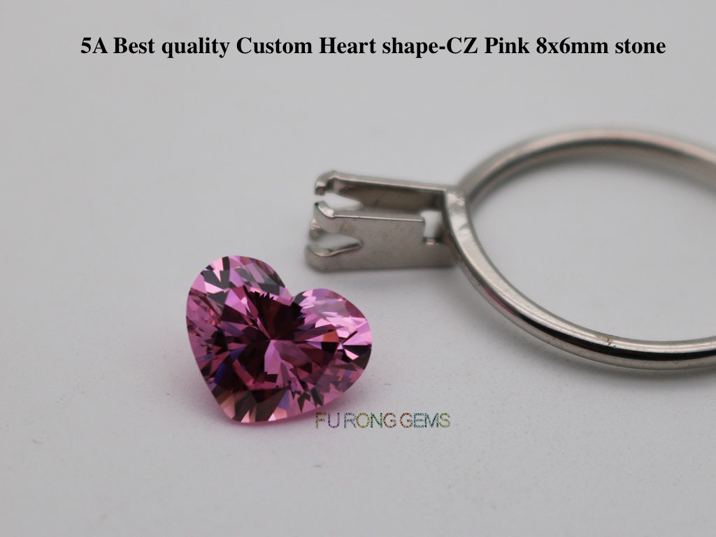 Pink-Color-Cubic-Zirconia-5A-Best-Quality-Heart-Shape-Gemstones-wholesale