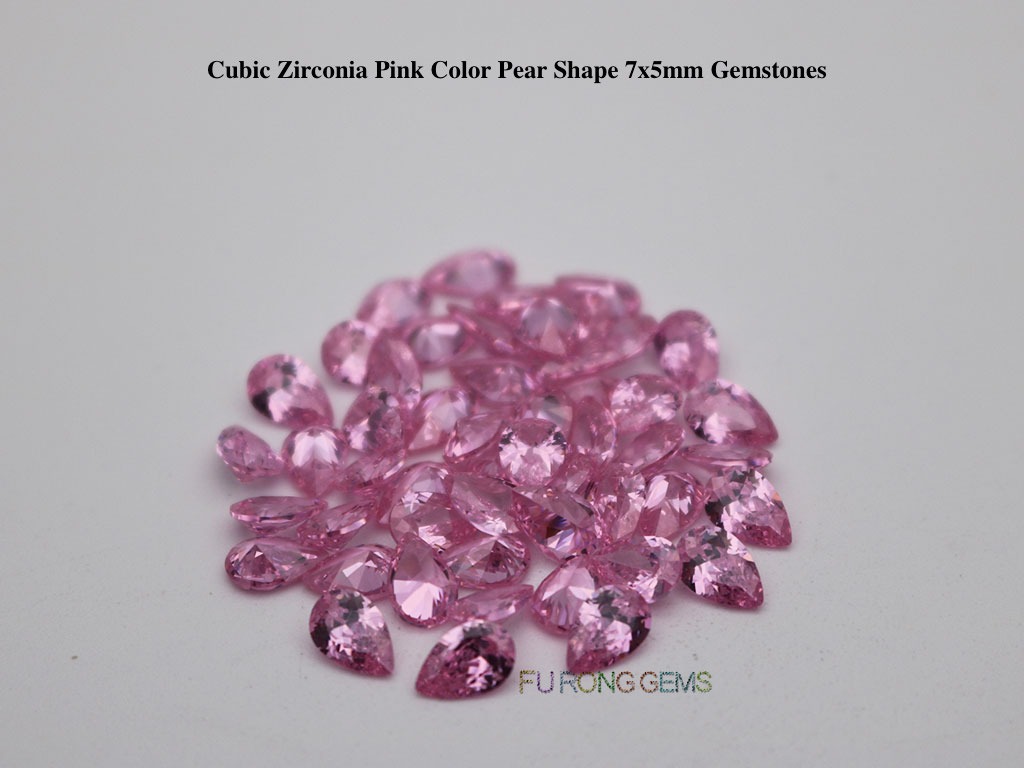 Pink-Color-Cubic-Zirconia-Pear-Shape-Gemstones-Suppliers