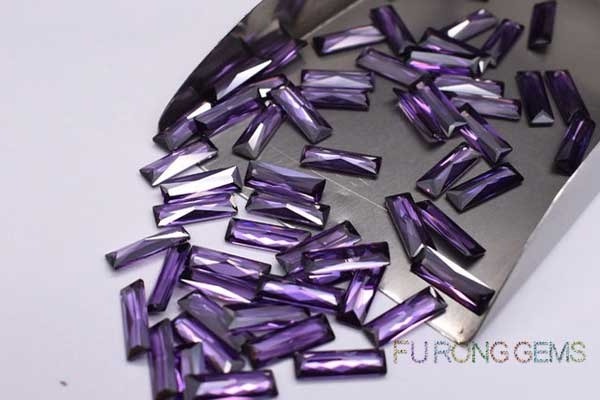 Princess-Baguette-Cubic-Zirconia-Violet-Purple-Color-Gemstones