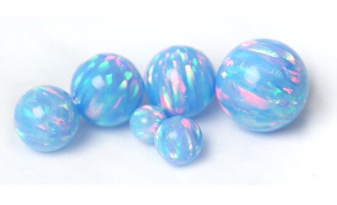 thumbnail image 2 of MINERALA White Synthetic Opal Cube Loose Beads – Fully Drilled, 3mm-8mm (WP002B2) 2 of 6