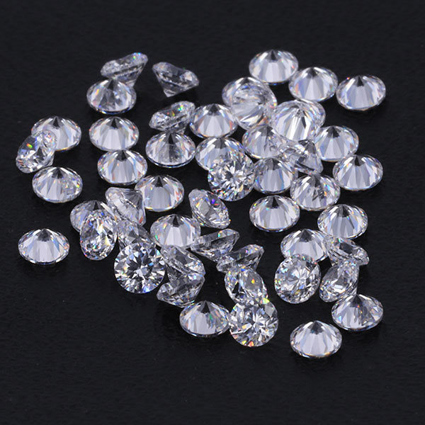 Loose Cubic Zirconia White Colorless and Colored Melee small round Shape Faceted Machine Cut Gemstones wholesale