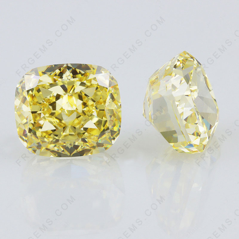 Crushed Ice Cut Canary Yellow Color Loose Cubic Zirconia Gemstones China Wholesale and Supplier