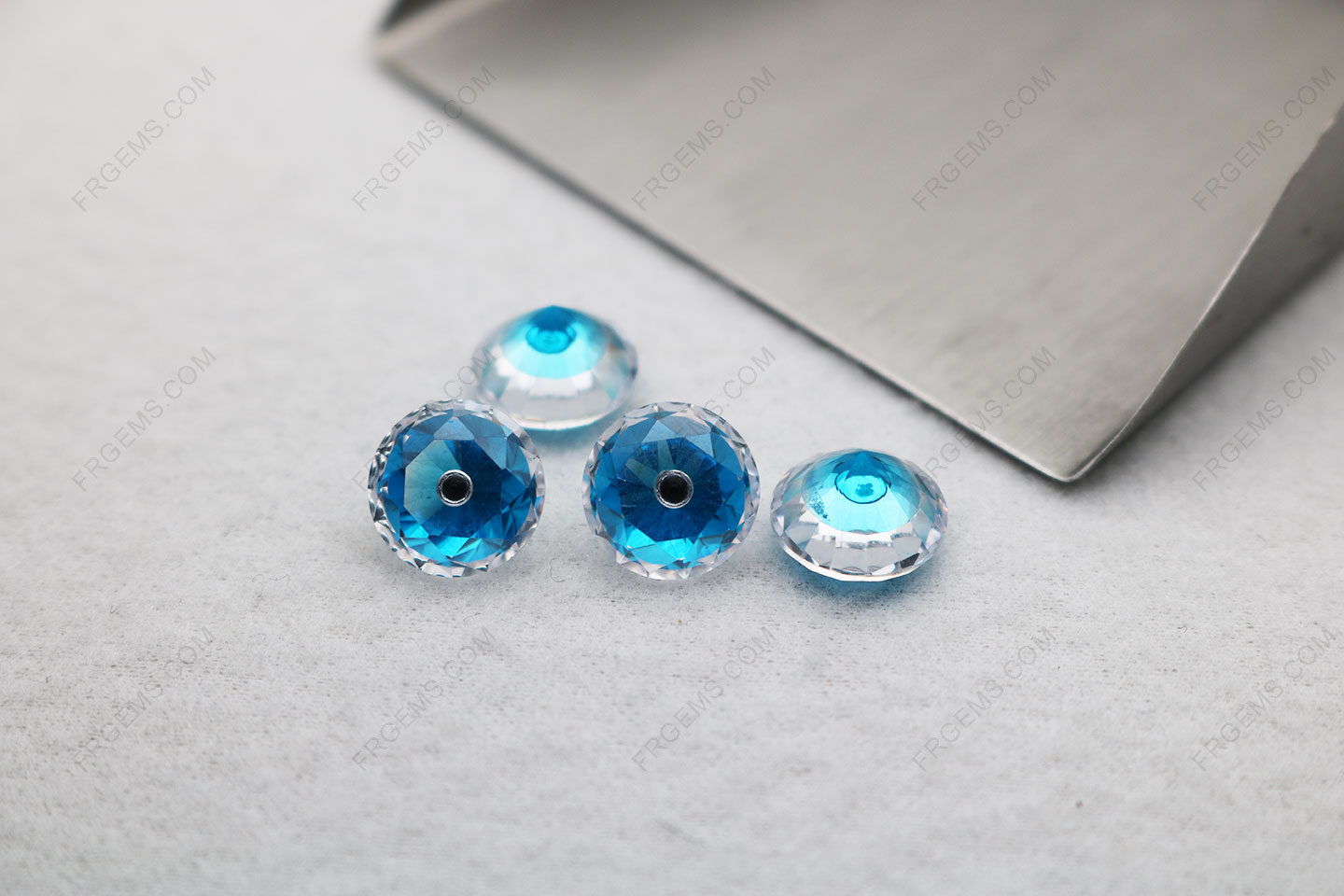 Evil Eye Loose CZ Glass mixed Color Round Shape Blue Color Gemstones