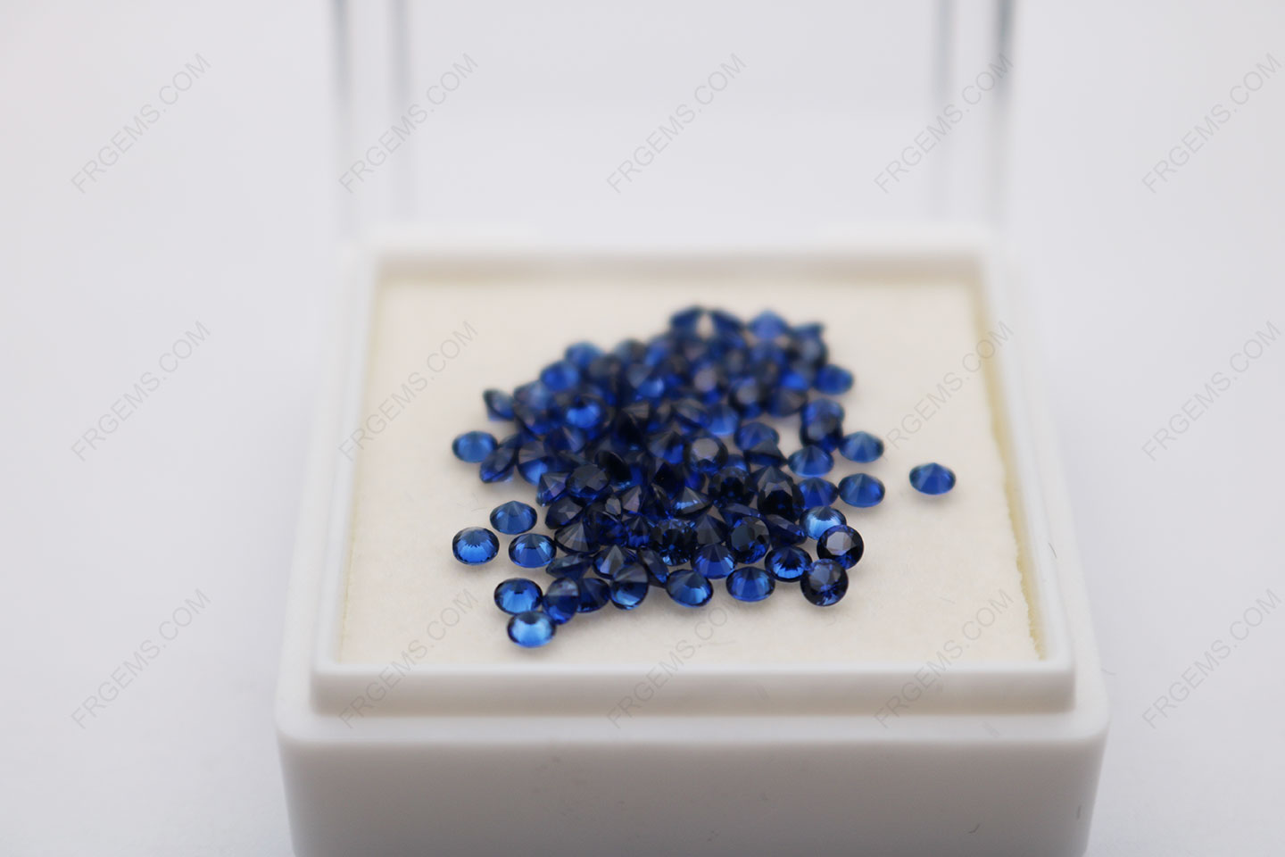 Loose Synthetic Corundum Blue Sapphire 33# light color Round Shape Faceted Cut 2mm stones IMG_2941