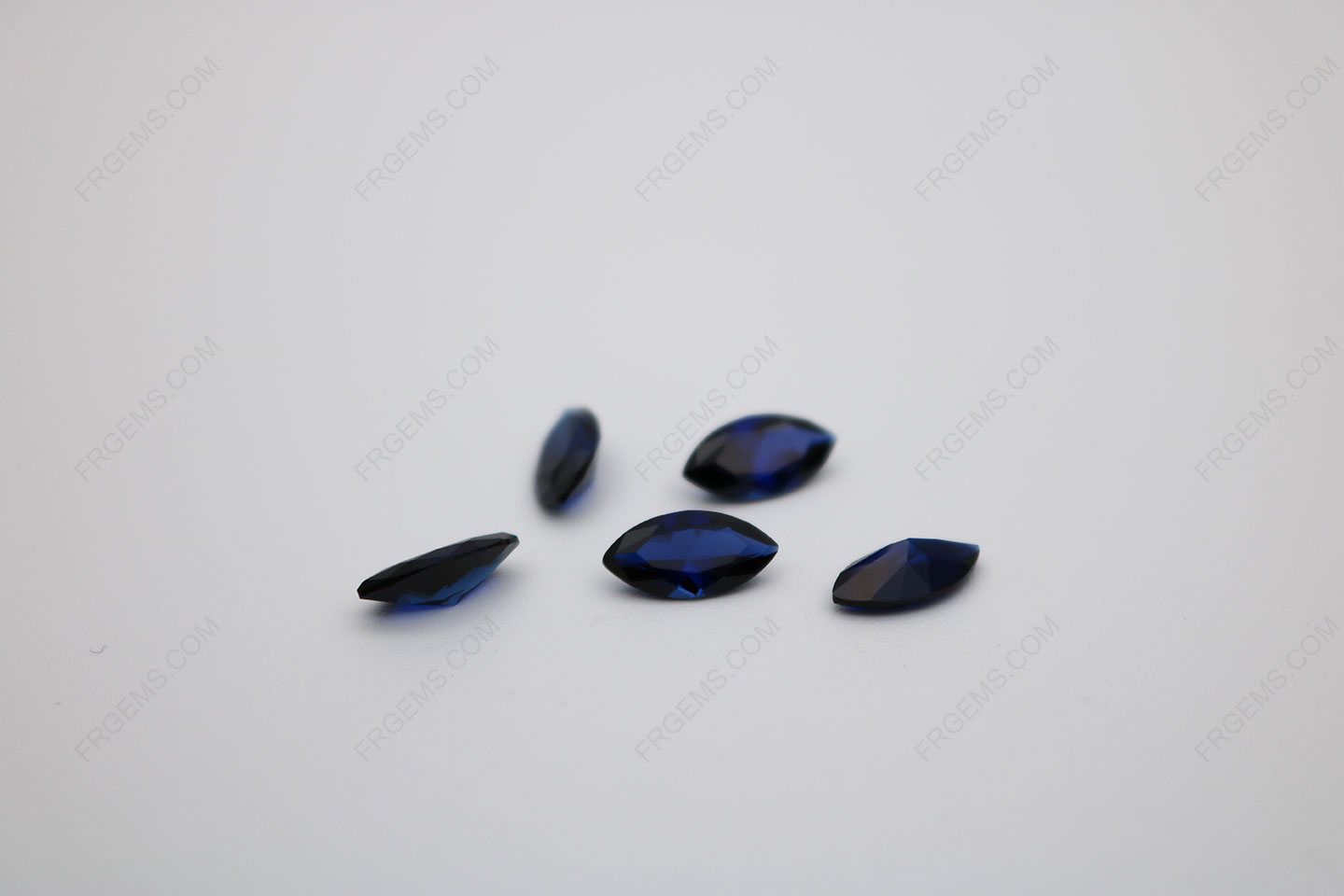 Loose Synthetic Lab Created Corundum Blue Sapphire 34# Marquise Shape Faceted Cut 5x10mm stones IMG_0710