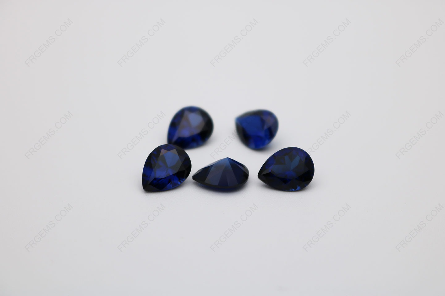 Synthetic Corundum Blue Sapphire 34# Pear Shape Faceted Cut 7x10mm stones IMG_0929