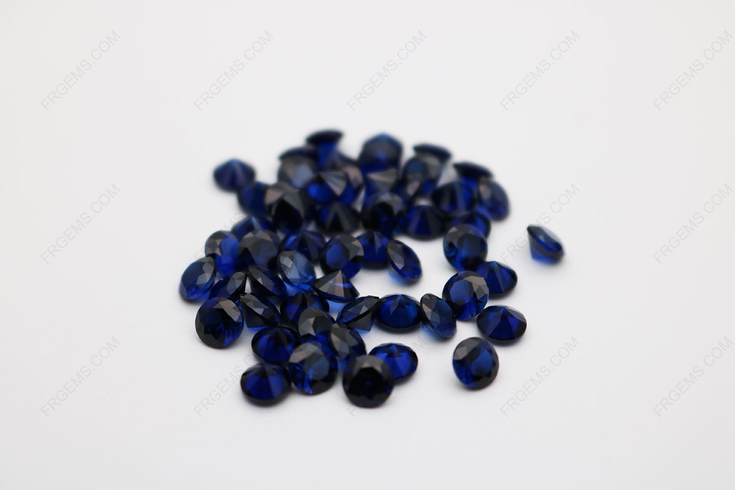 Loose Synthetic Lab Created Corundum Blue Sapphire 34# Round Shape Faceted Cut 6.50mm stones Suppliers and wholesale