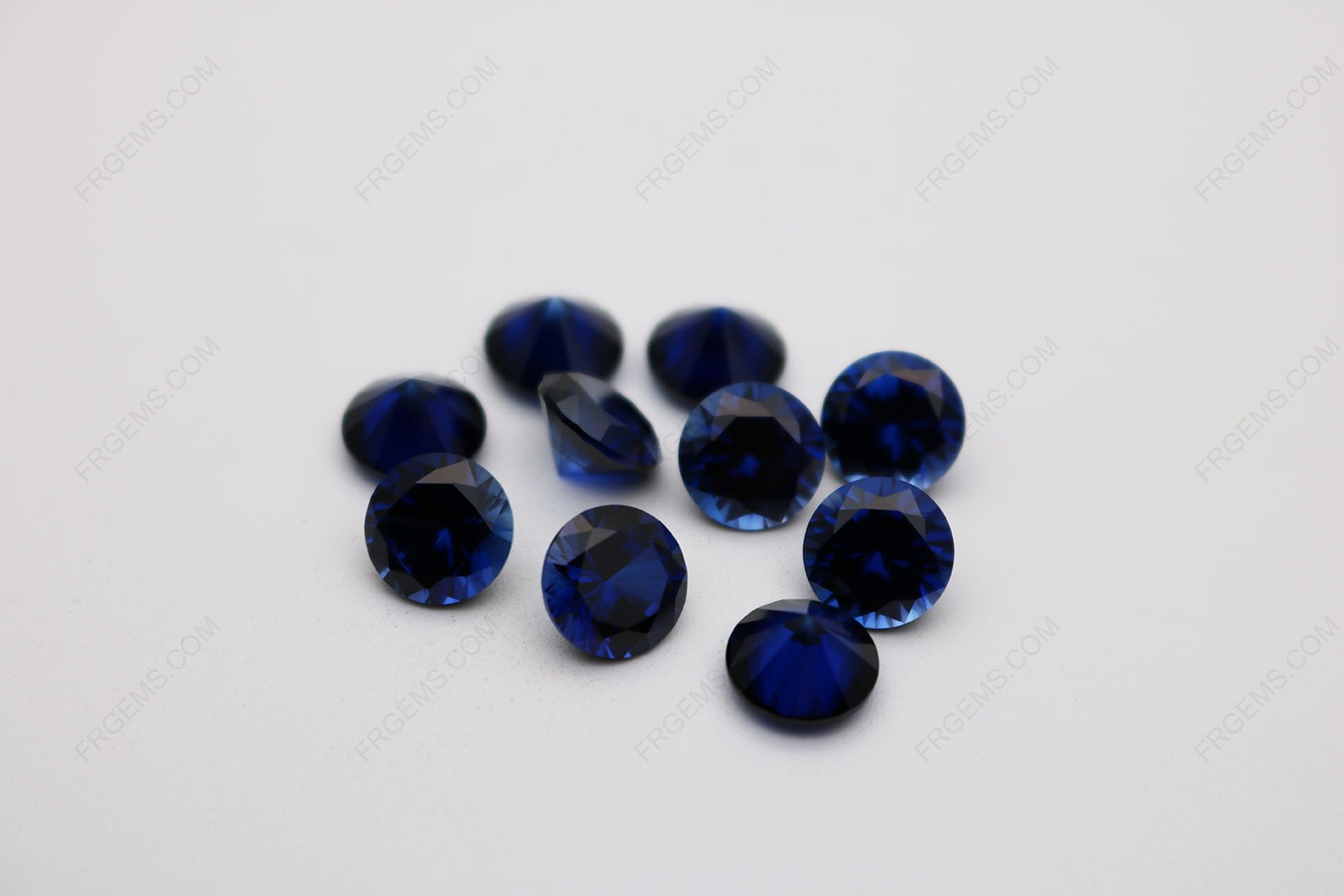 Loose Synthetic Lab Created Corundum Blue Sapphire 34# Round Shape Faceted Cut 6.50mm stones Suppliers and wholesale
