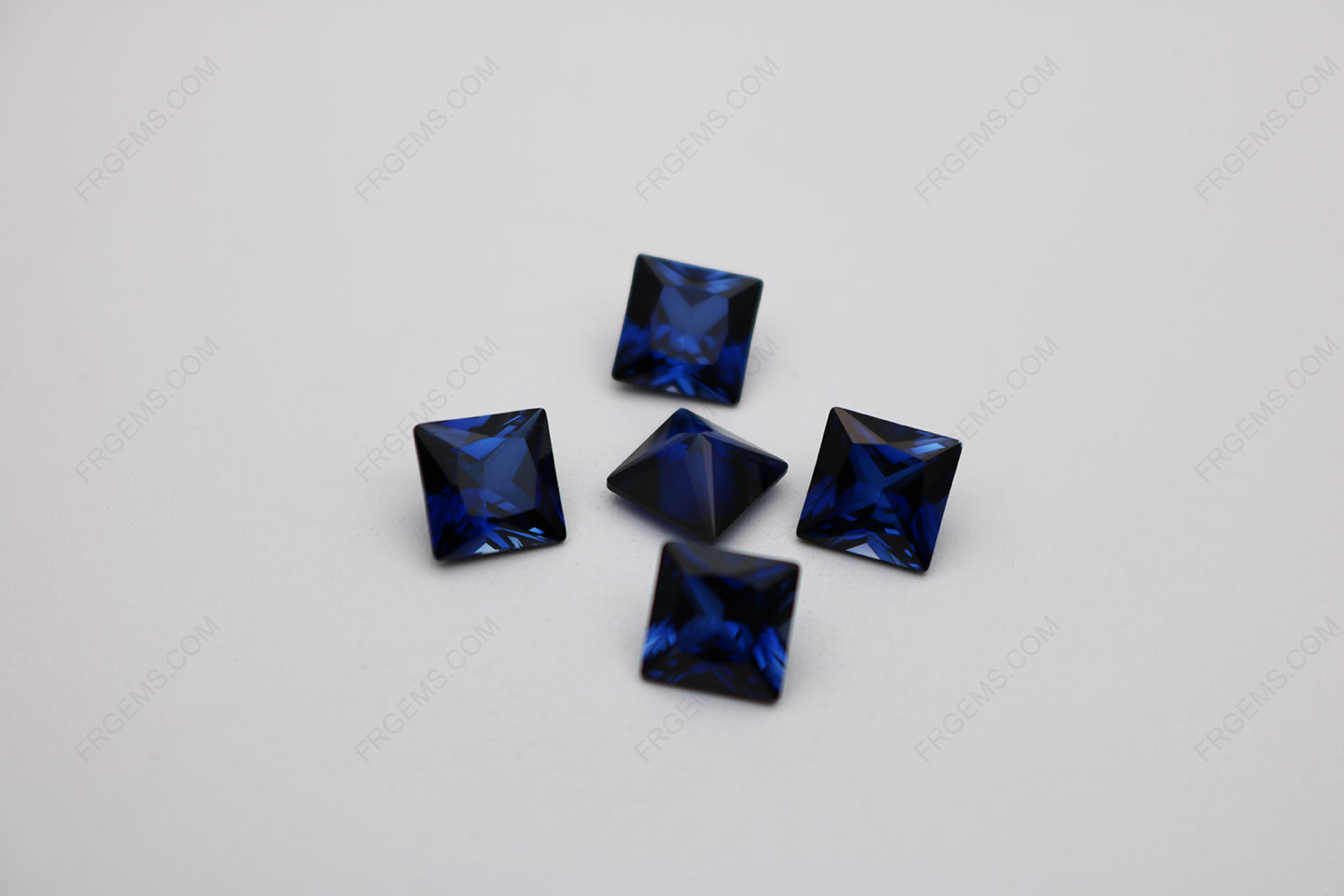 Loose Synthetic Corundum Blue Sapphire 34# Square Shape Princess Cut 7x7mm gemstones IMG_0934