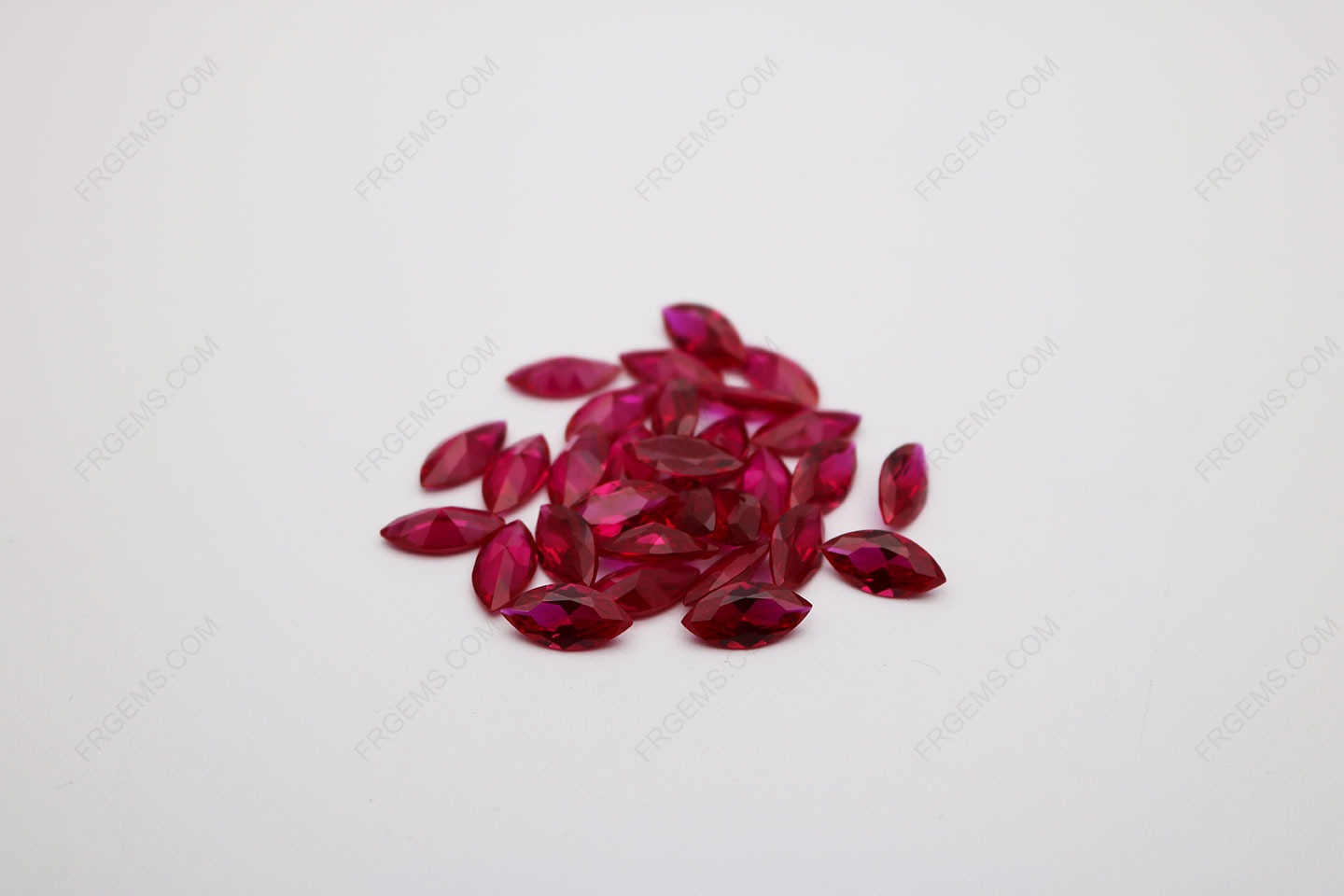 Loose Synthetic Lab Created Corundum Ruby Red 5# Marquise Shape Faceted Cut 8x4mm stones IMG_1235