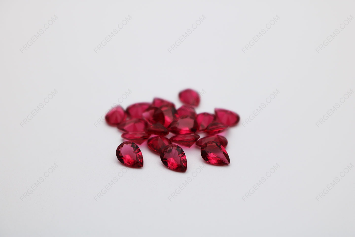 Synthetic Lab Created Corundum Ruby Red 5# Pear Shape Faceted Cut 7x5mm gemstones