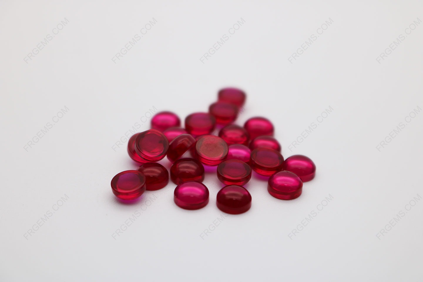 Loose Synthetic Lab Created Corundum Ruby Red 5# Round Shape Cabochon Cut 6.00mm gemstones