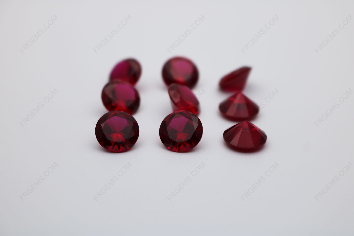 Corundum Synthetic Ruby Red 7# Round Shape Faceted Cut 8.00mm stones IMG_0272