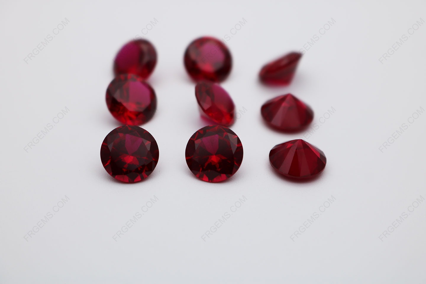 Corundum Synthetic Ruby Red 7# Round Shape Faceted Cut 8.00mm stones IMG_0272