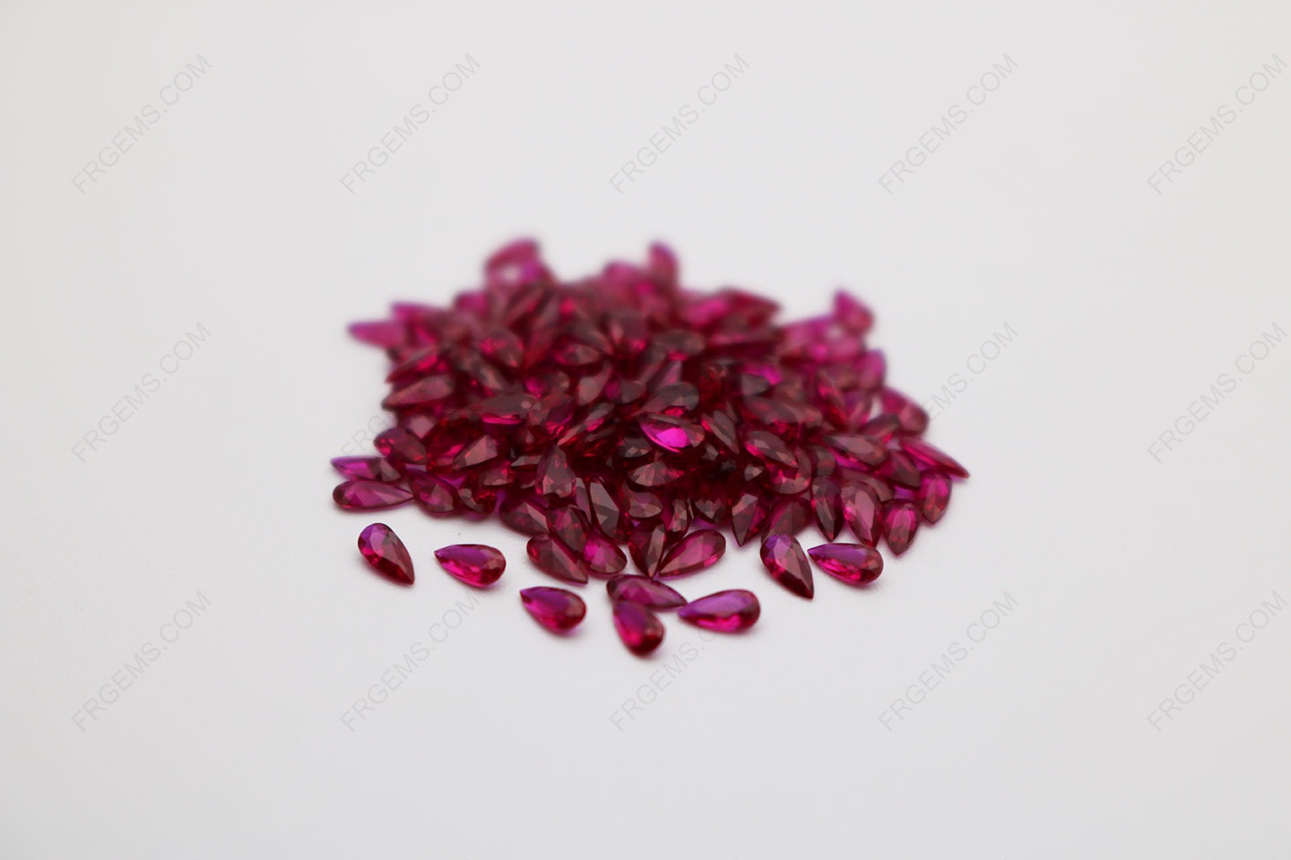 Corundum Synthetic Ruby Red 8# Dark color Pear Shape Faceted Cut 4x2mm stones IMG_0377