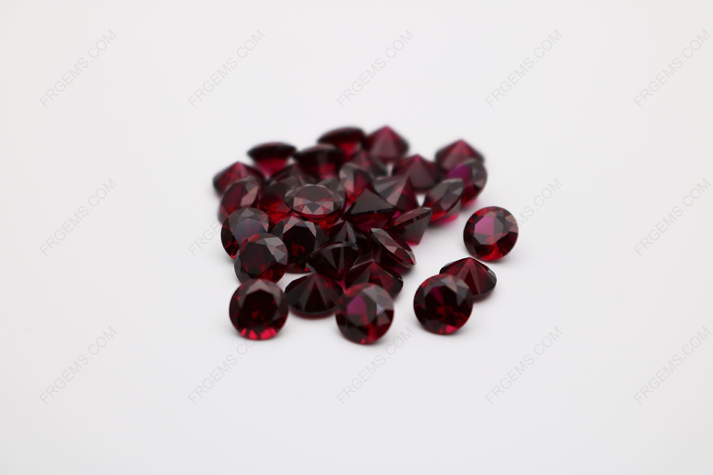 Loose Synthetic Corundum Ruby Red 8# Round Shape Faceted Cut 6.50mm stones wholesale from china