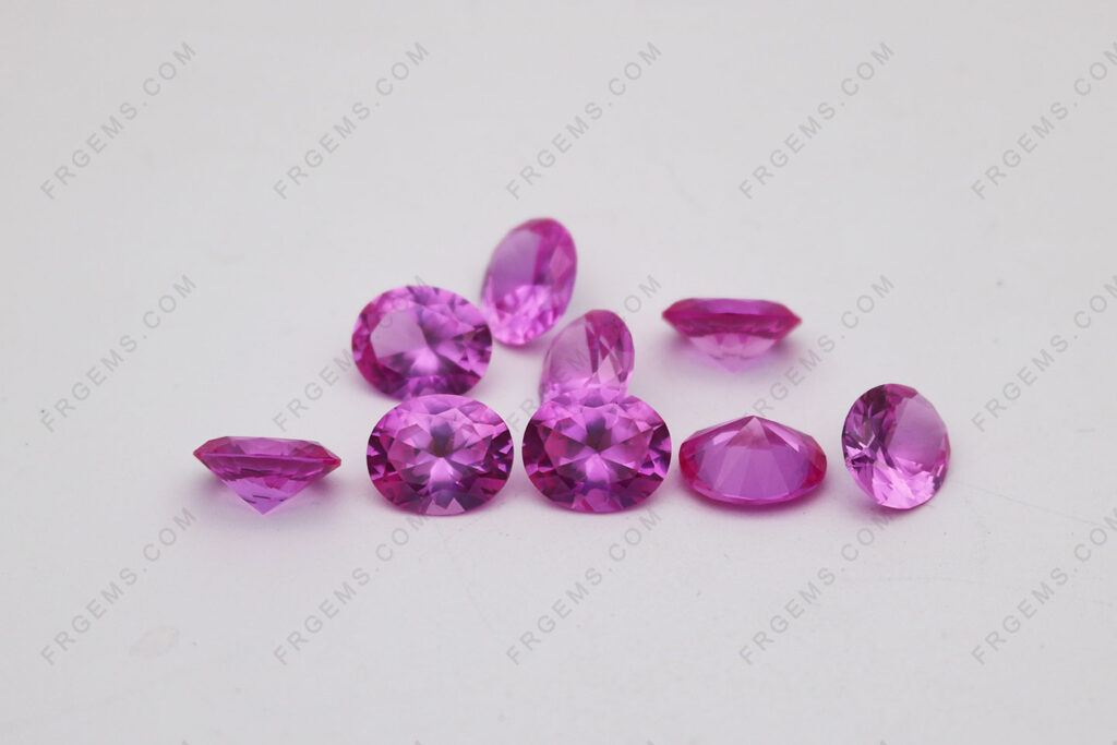 Synthetic Lab Created Corundum Pink sapphire 2# oval shape 7x5mm faceted loose gemstones