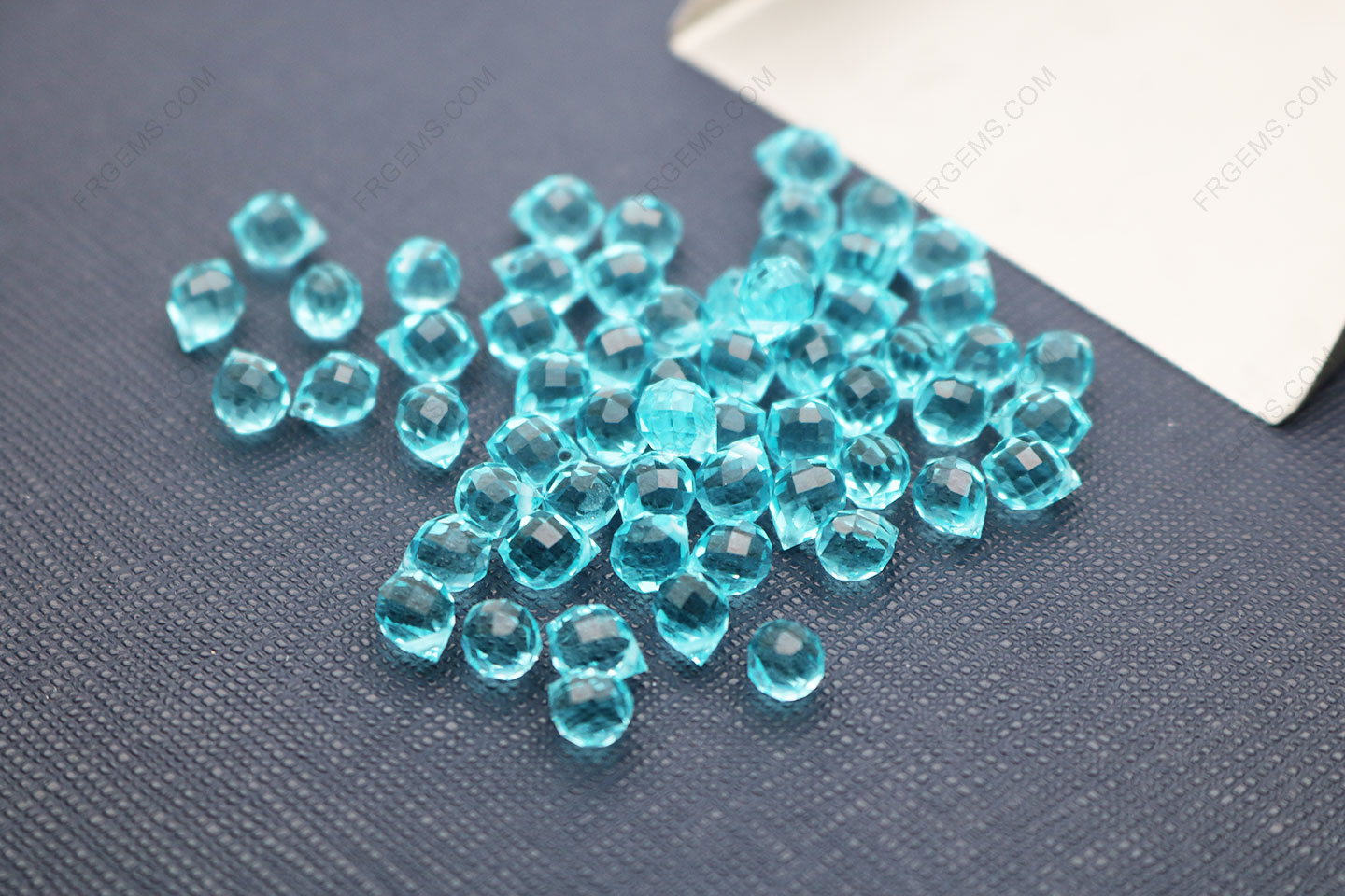 Aqua Faceted Glass Stones - Treefrog Beads