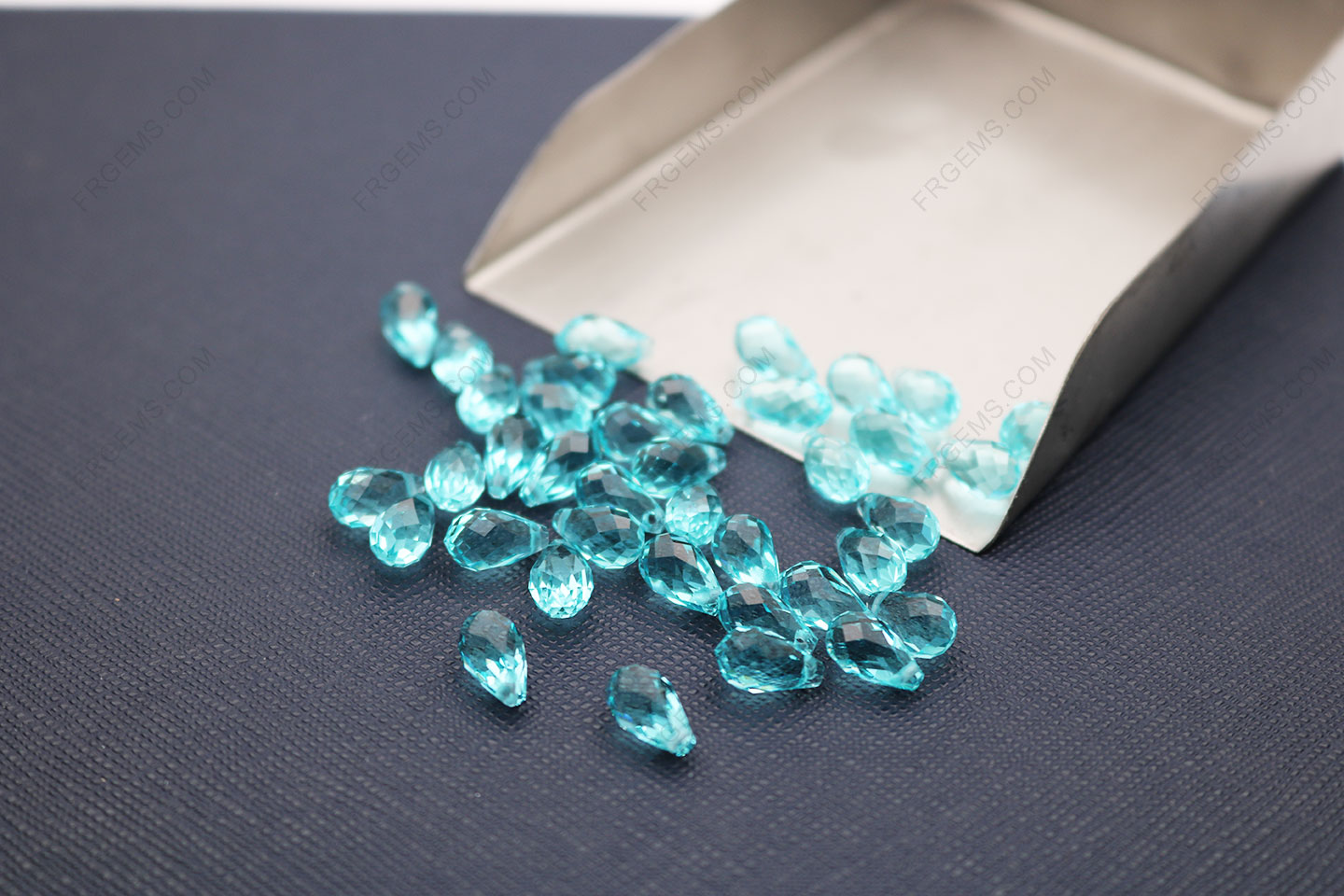 Loose Harden Glass aqua blue color Faceted Teardrop with drilled hole beads 9x5mm supplier