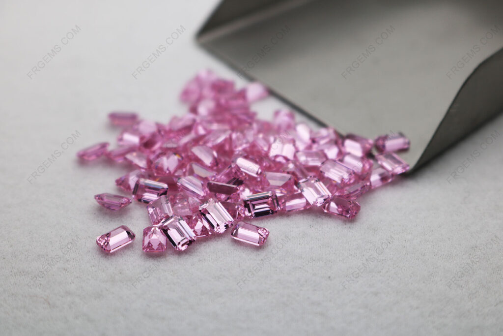 Loose-CZ-Pink-color-Emerald-cut-4x6mm-gemstones-Supplier-China-IMG_5105