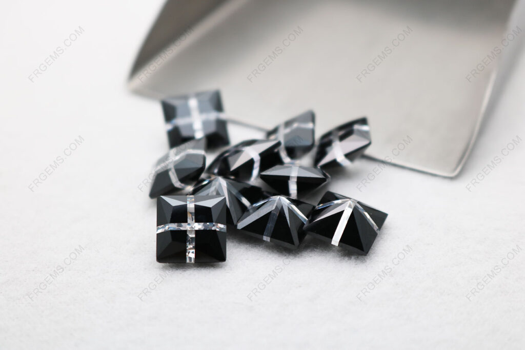 Loose-Cubic-Zirconia-Mixed-Color-Black-and-White-Cross-pattern-10mm-square-shape-faceted-stones-Suppliers-in-china-IMG_5220